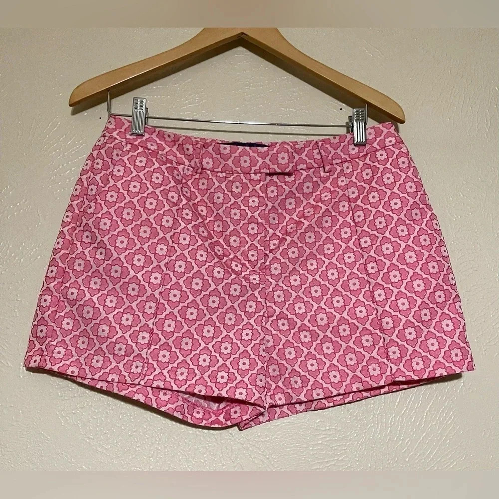 Blue Rain Geometric Floral Pink Shorts Medium